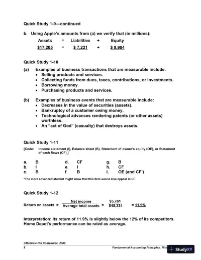 Solution Manual For Fundamental Accounting Principles with Best Buy Annual Report, 19th Edition - Page 9 preview image
