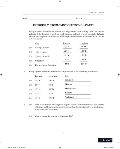 Solution Manual for Physical Geography Laboratory Manual, 12th Edition - Page 13 preview image