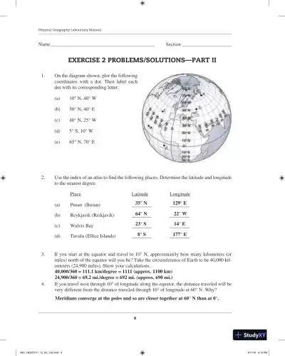 Solution Manual for Physical Geography Laboratory Manual, 12th Edition - Page 14 preview image