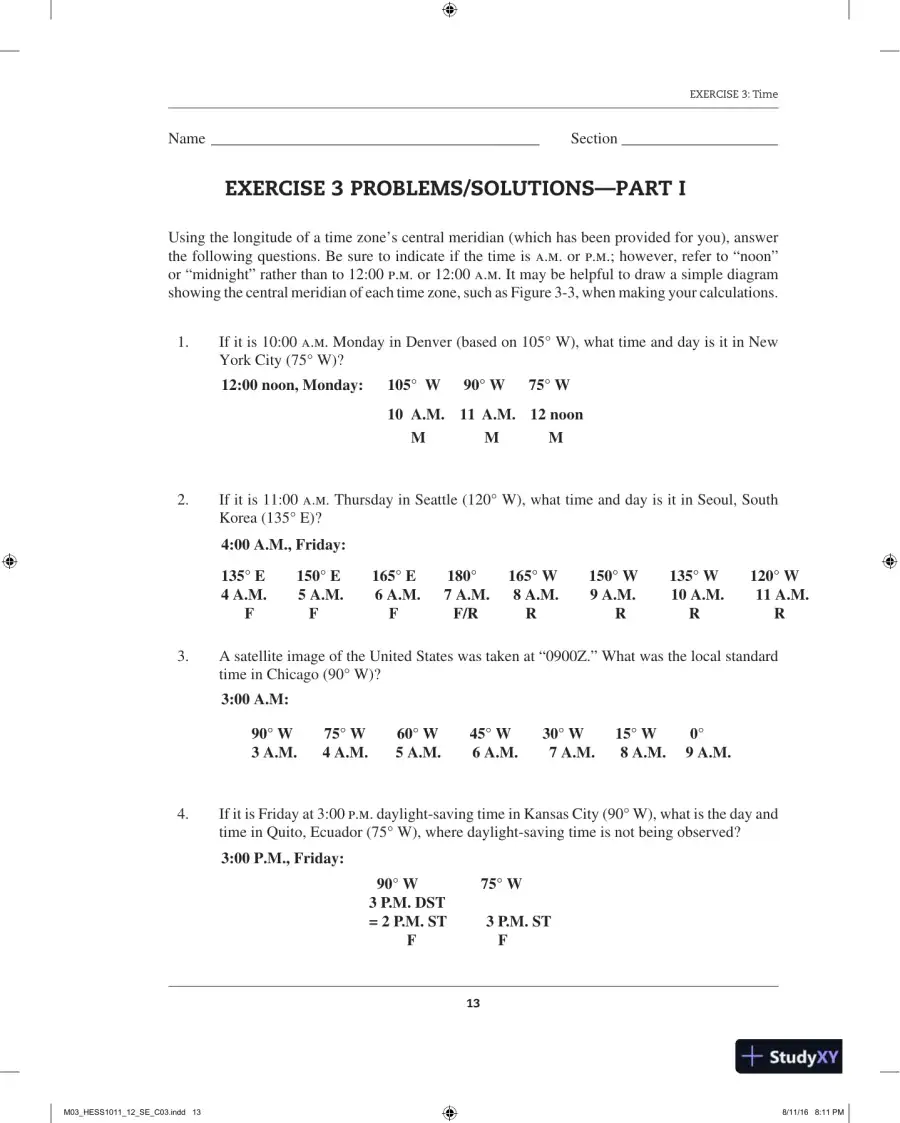 Solution Manual for Physical Geography Laboratory Manual, 12th Edition, page 15