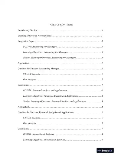 INTEGRATED PORTFOLIO: BACHELOR OF BUSINESS ADMINISTRATION Baker College - Page 4 preview image