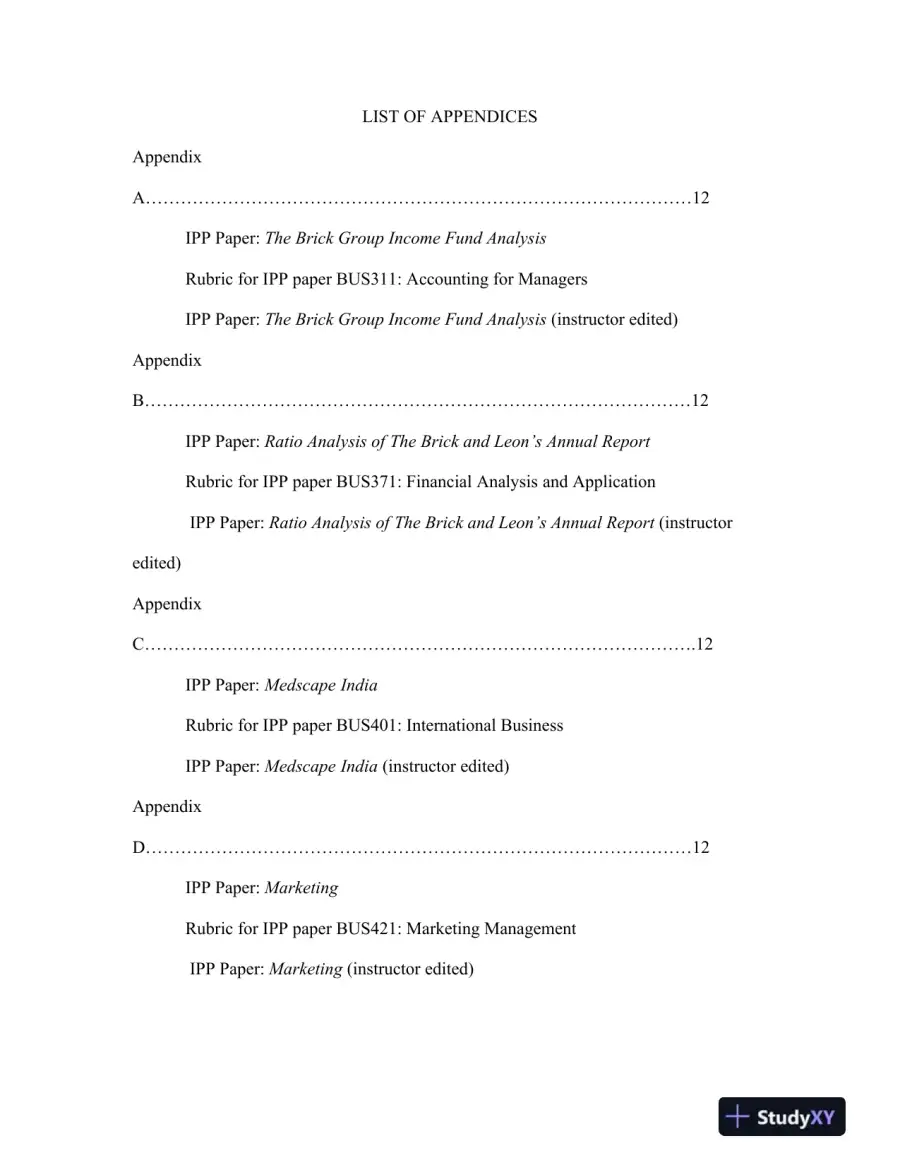 INTEGRATED PORTFOLIO: BACHELOR OF BUSINESS ADMINISTRATION Baker College, page 6