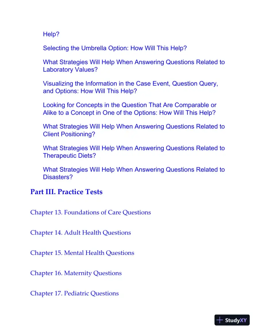 Saunders 2020-2021 Strategies for Test Success: Passing Nursing School and the NCLEX Exam (2019), page 11