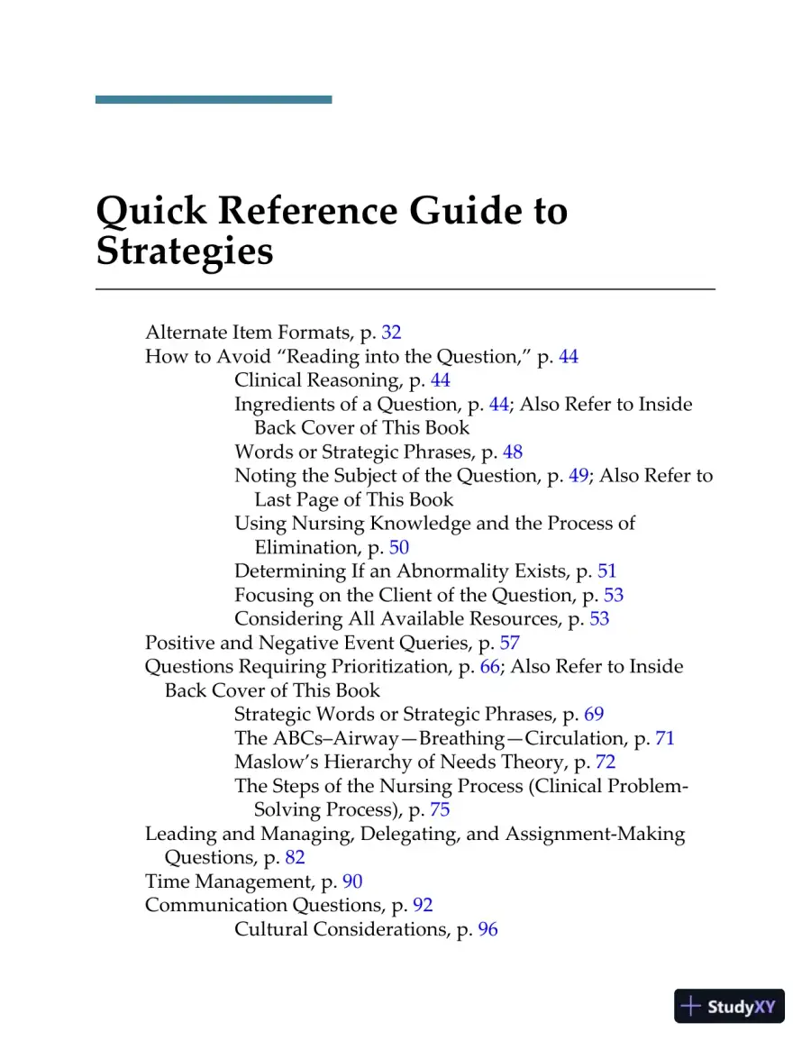 Saunders 2020-2021 Strategies for Test Success: Passing Nursing School and the NCLEX Exam (2019), page 13
