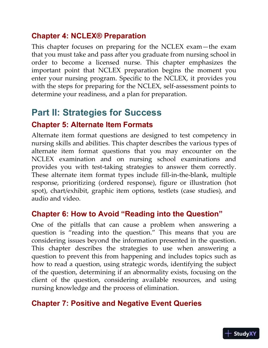 Saunders 2020-2021 Strategies for Test Success: Passing Nursing School and the NCLEX Exam (2019), page 29