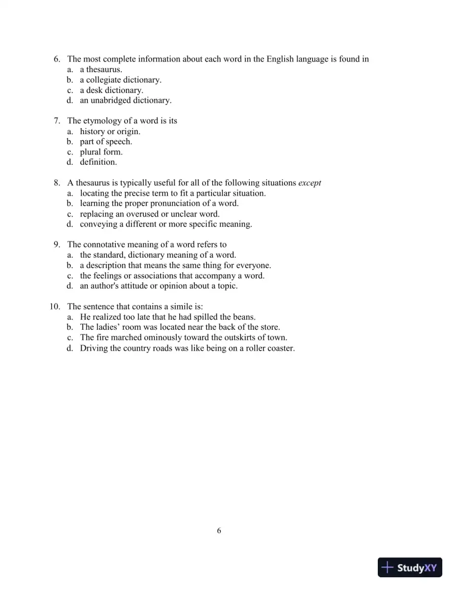Test Bank for In Harmony: Reading and Writing , 3rd Edition, page 11