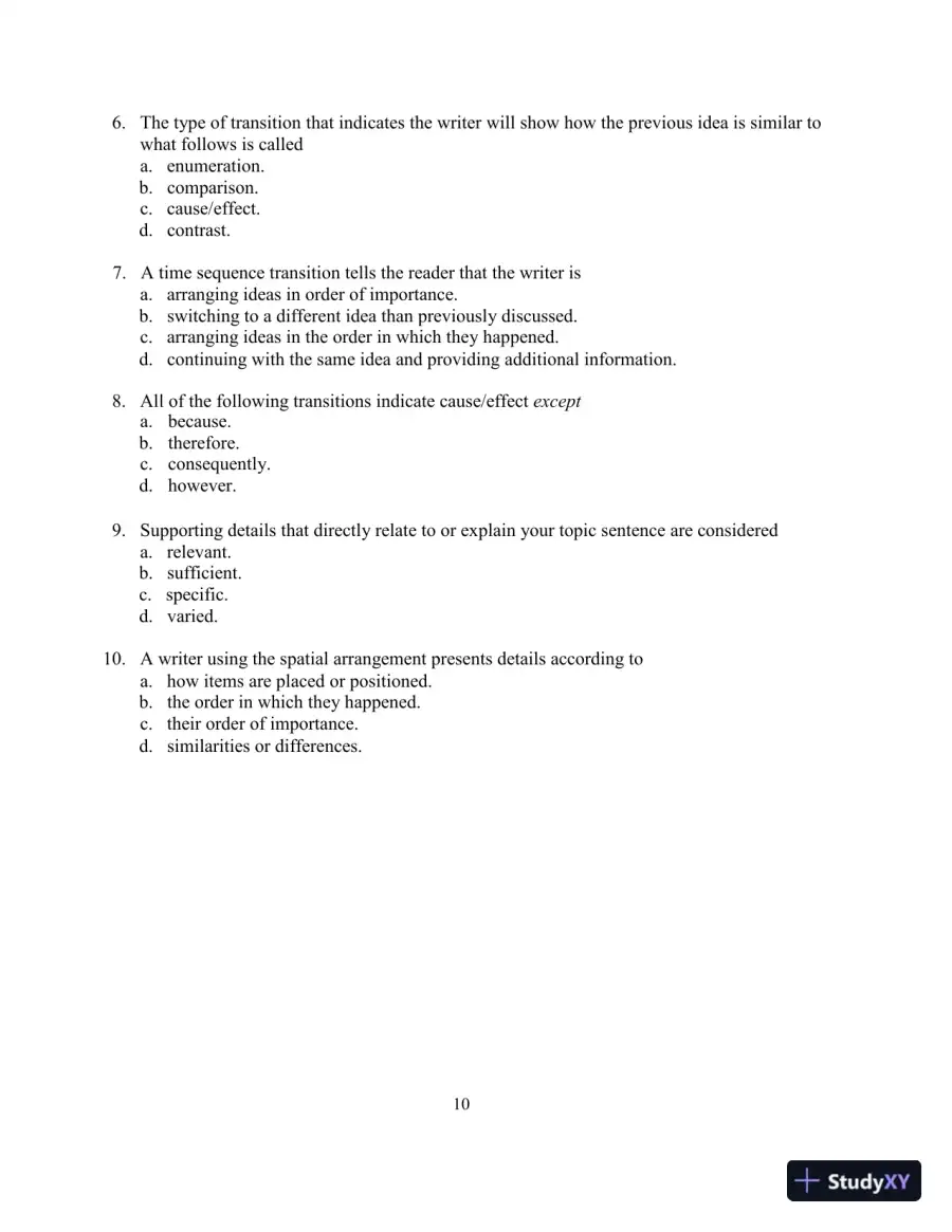 Test Bank for In Harmony: Reading and Writing , 3rd Edition, page 15