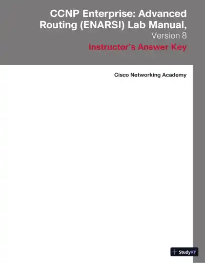 Lecture Notes for CCNP Enterprise: Advanced Routing (ENARSI) v8 Lab Manual - Page 1 preview image