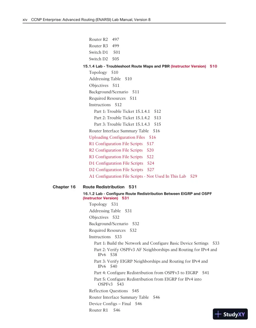 Lecture Notes for CCNP Enterprise: Advanced Routing (ENARSI) v8 Lab Manual, page 12