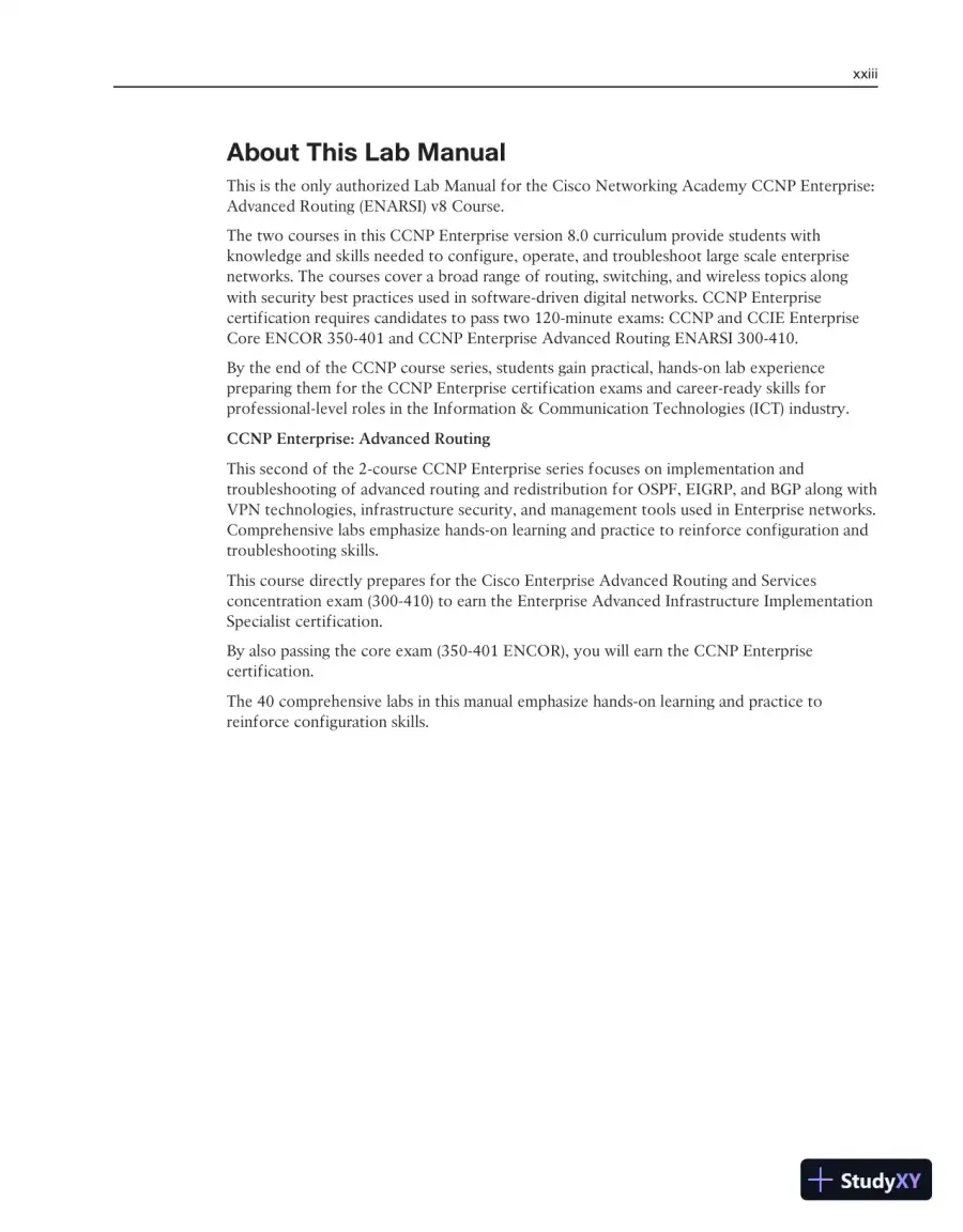 Lecture Notes for CCNP Enterprise: Advanced Routing (ENARSI) v8 Lab Manual, page 21