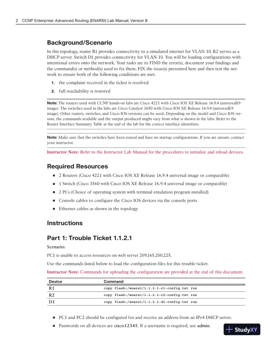 Lecture Notes for CCNP Enterprise: Advanced Routing (ENARSI) v8 Lab Manual, page 24