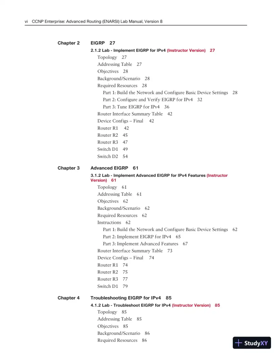 Lecture Notes for CCNP Enterprise: Advanced Routing (ENARSI) v8 Lab Manual, page 4