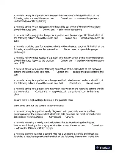 2019-2023 ATI RN Psychology Comprehensive Predictor Exam With Answers (150 Solved Questions) - Page 3 preview image