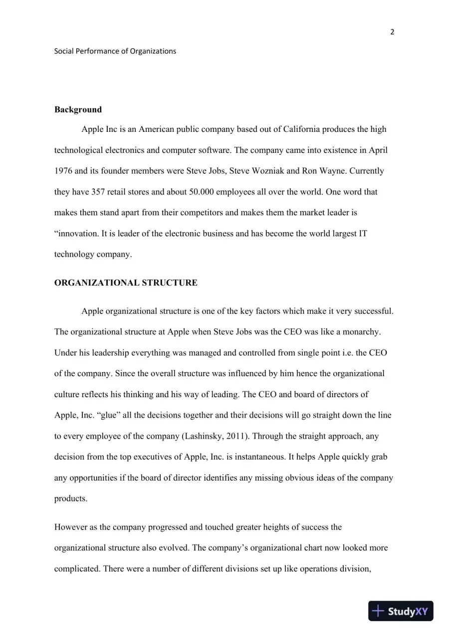 Social Performance of Organizations, page 3