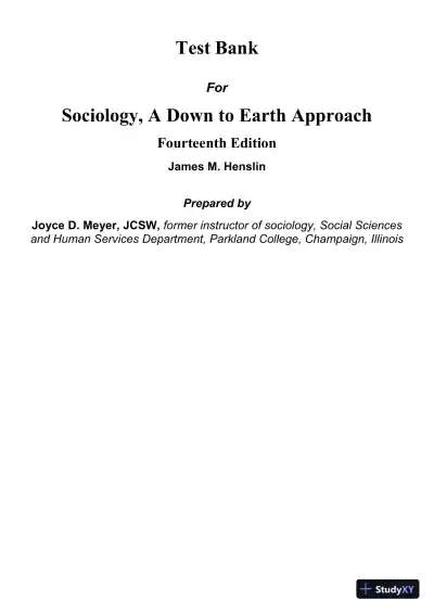 Test Bank for Revel for Sociology, 14th Edition - Page 1 preview image
