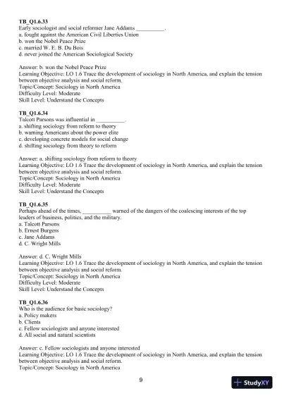 Test Bank for Revel for Sociology, 14th Edition - Page 12 preview image