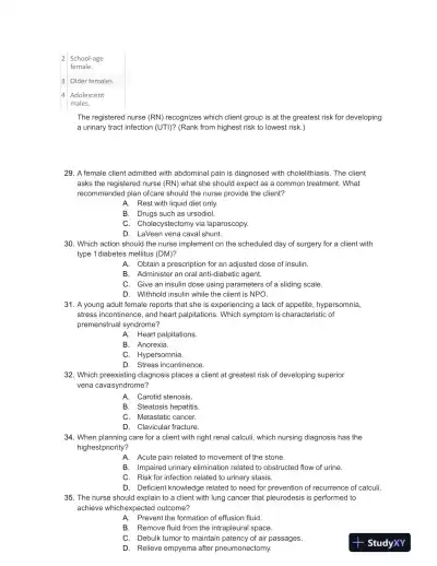 2023 HESI Medical Surgical Exit Exam With Answers (116 Solved Questions) - Page 6 preview image