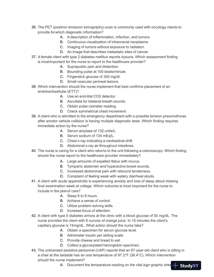 2023 HESI Medical Surgical Exit Exam With Answers (116 Solved Questions), page 7