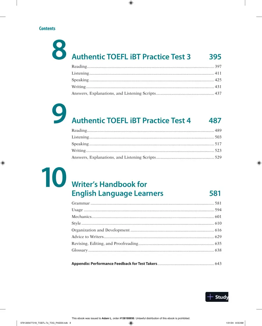 The Official Guide to the TOEFL iBT Test, Seventh Edition (2024), page 12