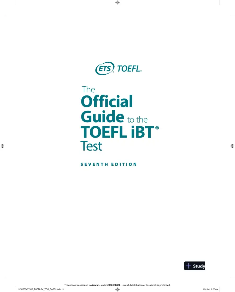 The Official Guide to the TOEFL iBT Test, Seventh Edition (2024), page 13