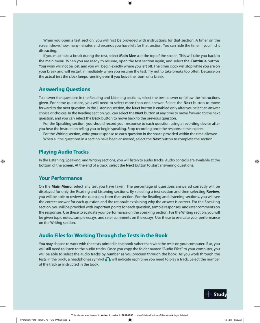 The Official Guide to the TOEFL iBT Test, Seventh Edition (2024), page 4