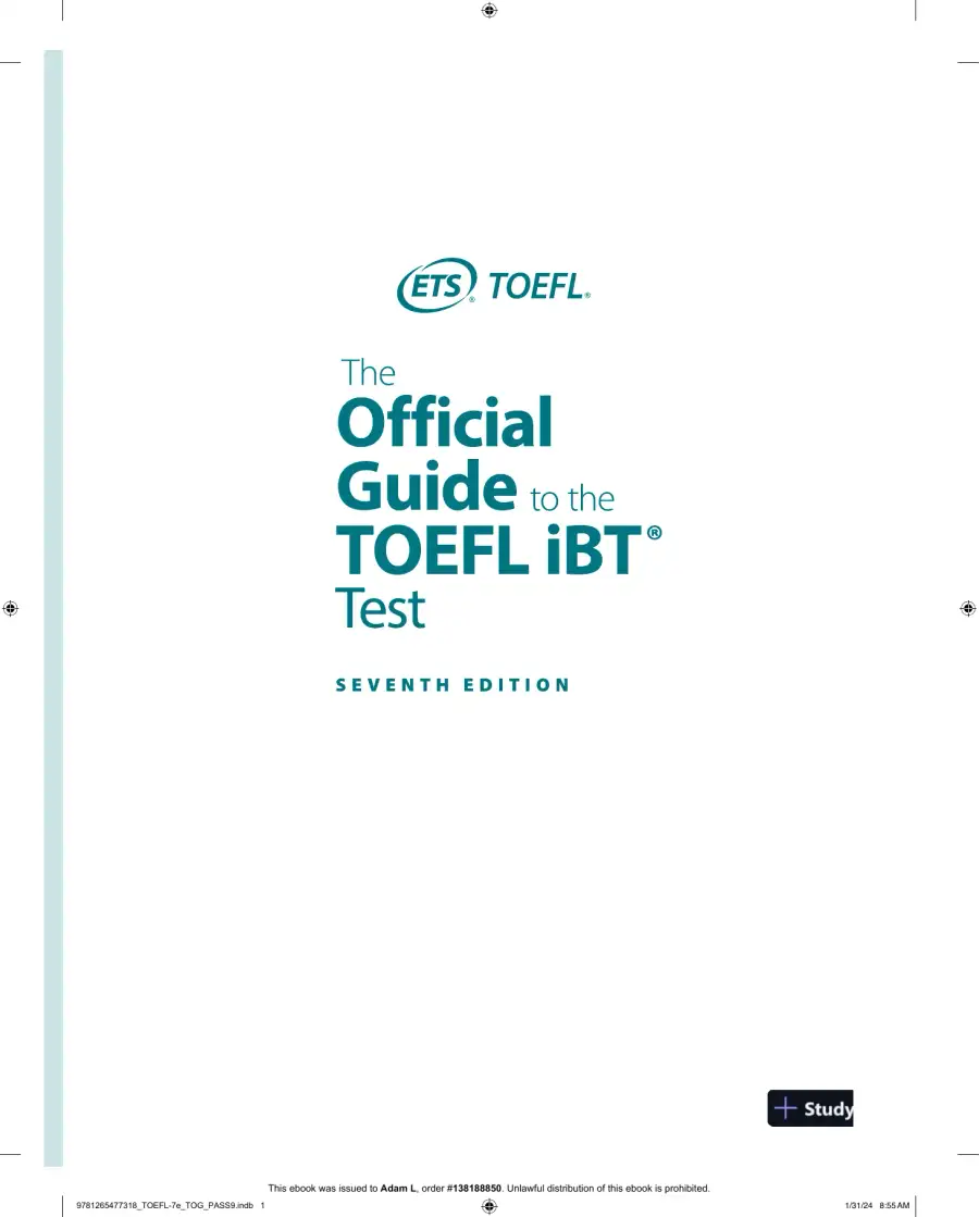 The Official Guide to the TOEFL iBT Test, Seventh Edition (2024), page 5