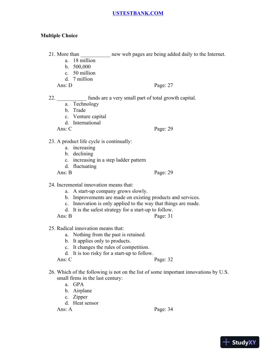 Test Bank for Patterns of Entrepreneurship Management, 4th Edition, page 10