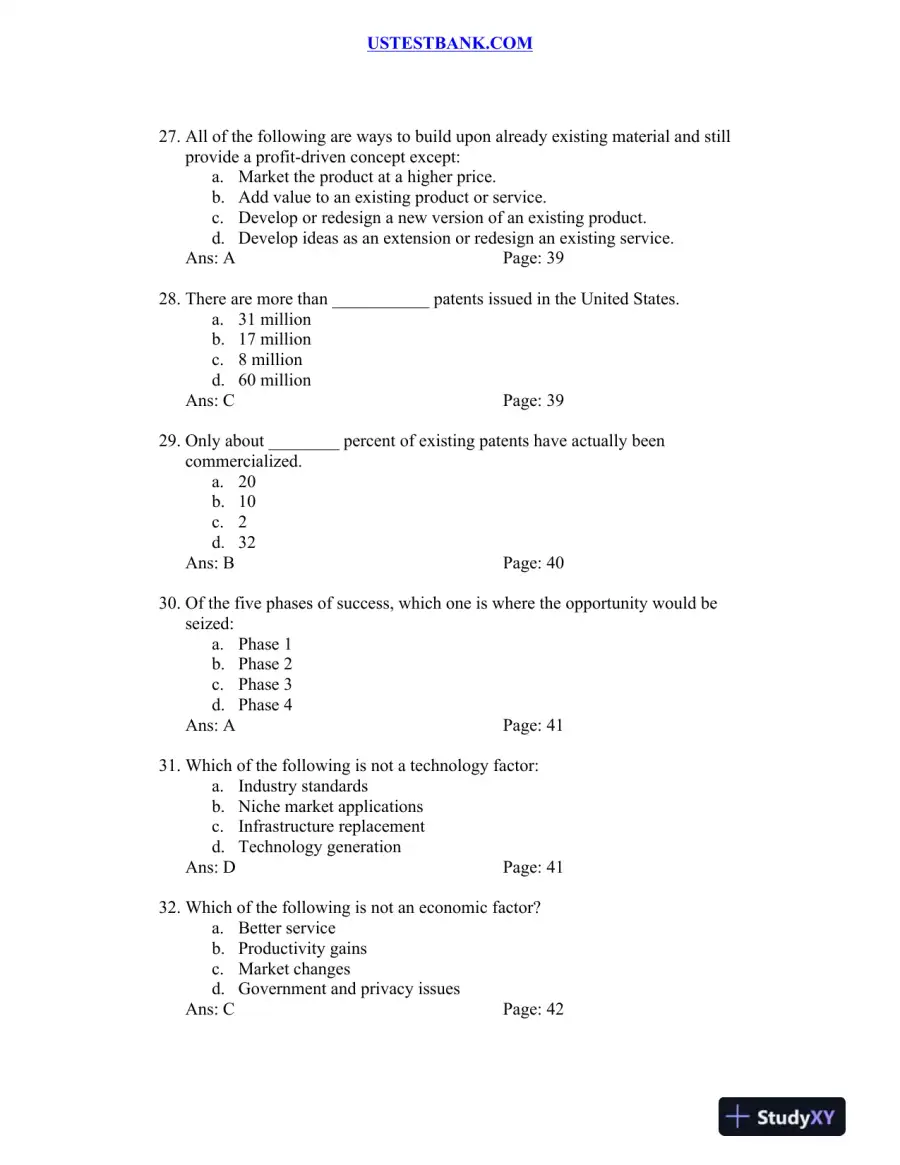 Test Bank for Patterns of Entrepreneurship Management, 4th Edition, page 11