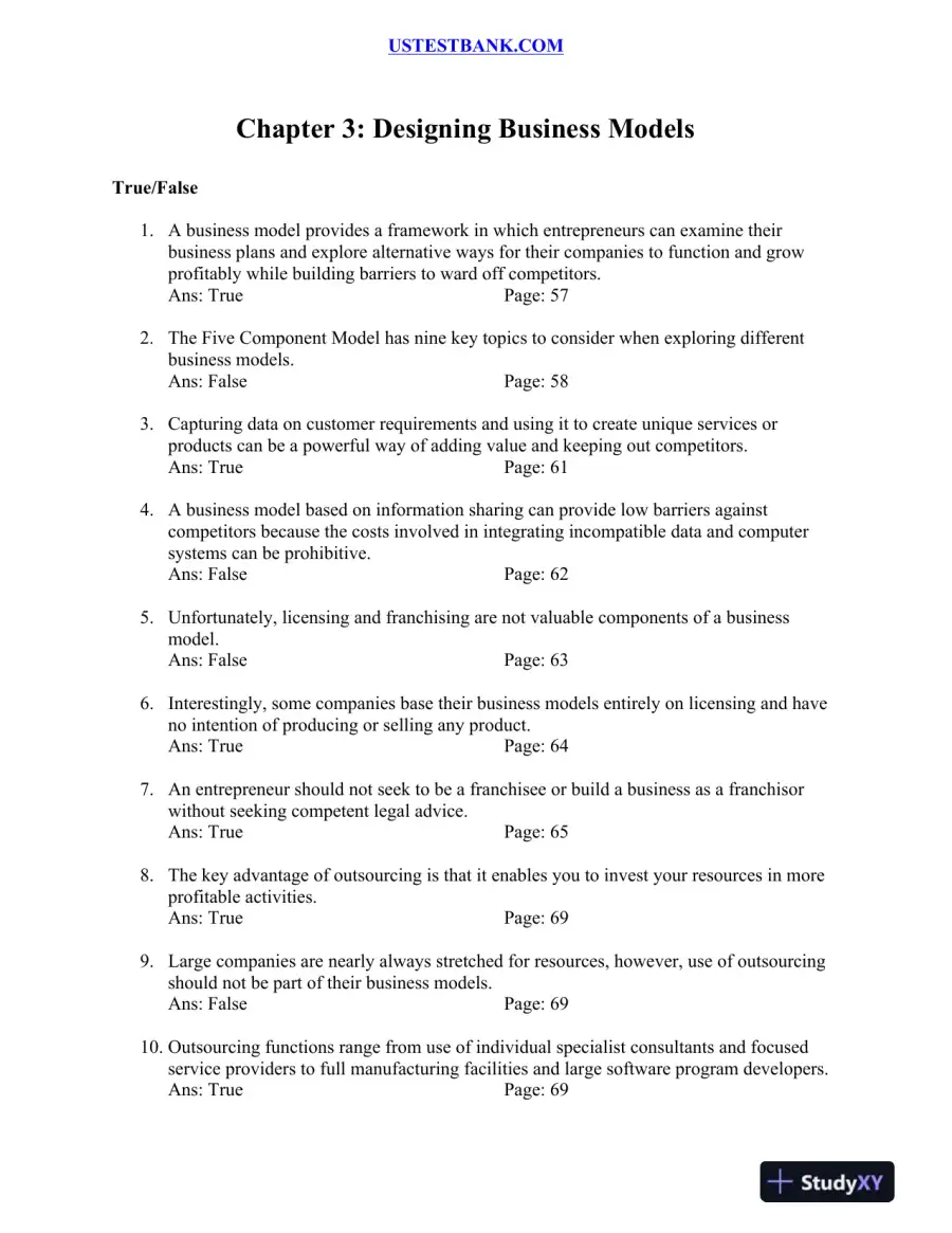 Test Bank for Patterns of Entrepreneurship Management, 4th Edition, page 14
