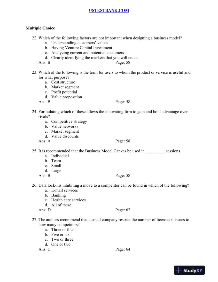 Test Bank for Patterns of Entrepreneurship Management, 4th Edition, page 16