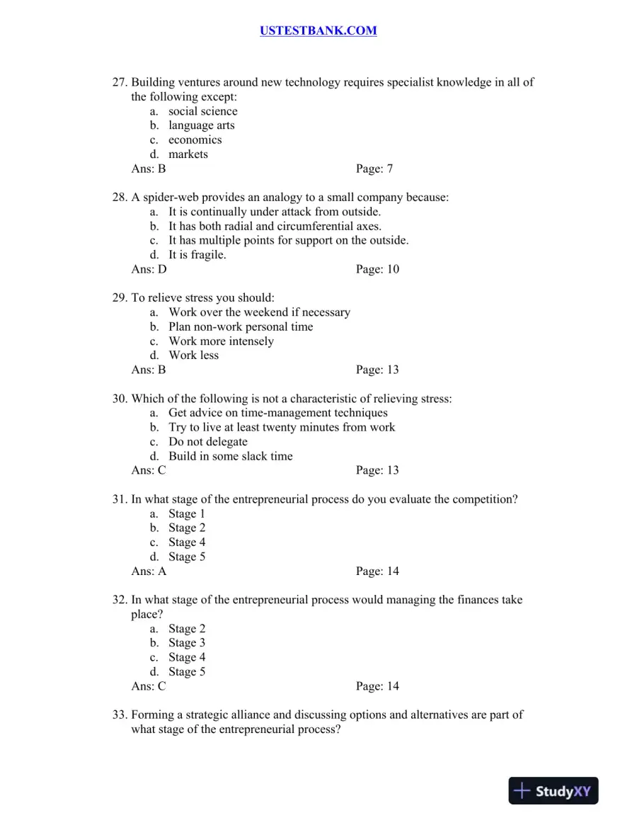 Test Bank for Patterns of Entrepreneurship Management, 4th Edition, page 5