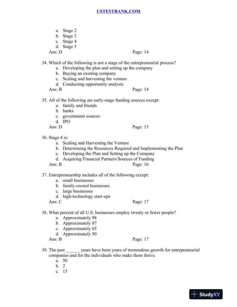 Test Bank for Patterns of Entrepreneurship Management, 4th Edition, page 6