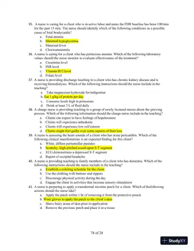 2023 RN Comprehensive Predictor Form C with Answers (180 Solved Questions) - Page 8 preview image