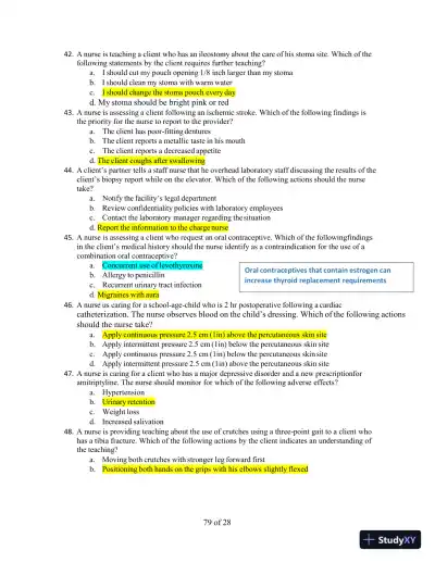 2023 RN Comprehensive Predictor Form C with Answers (180 Solved Questions) - Page 9 preview image