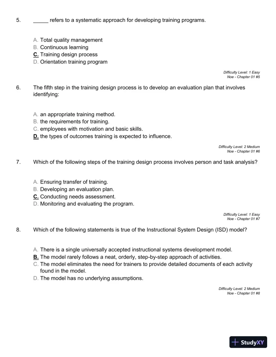Employee Training and Development (Irwin Management) 7th Edition Test Bank, page 12