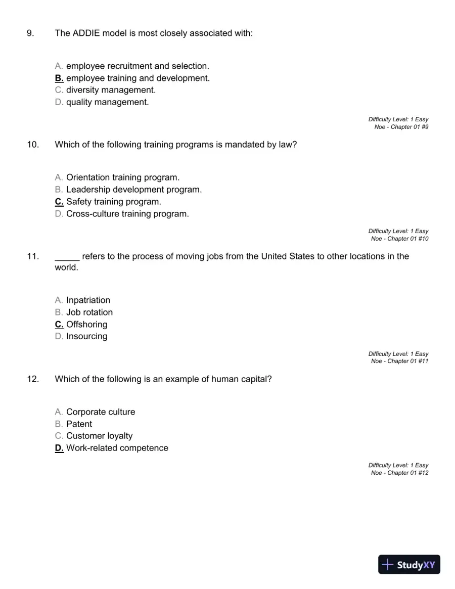 Employee Training and Development (Irwin Management) 7th Edition Test Bank, page 13