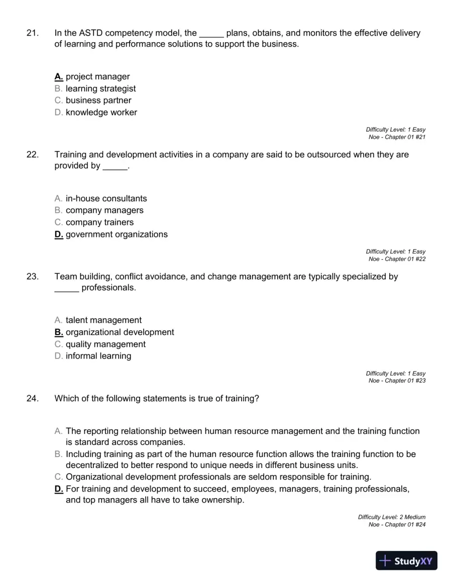 Employee Training and Development (Irwin Management) 7th Edition Test Bank, page 16