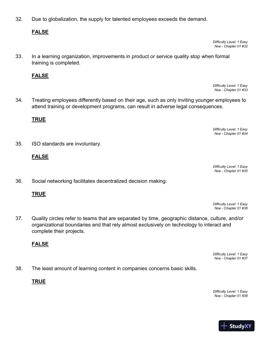 Employee Training and Development (Irwin Management) 7th Edition Test Bank, page 18