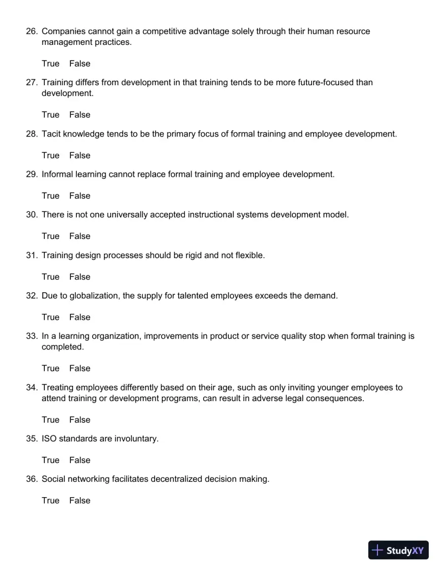 Employee Training and Development (Irwin Management) 7th Edition Test Bank, page 7