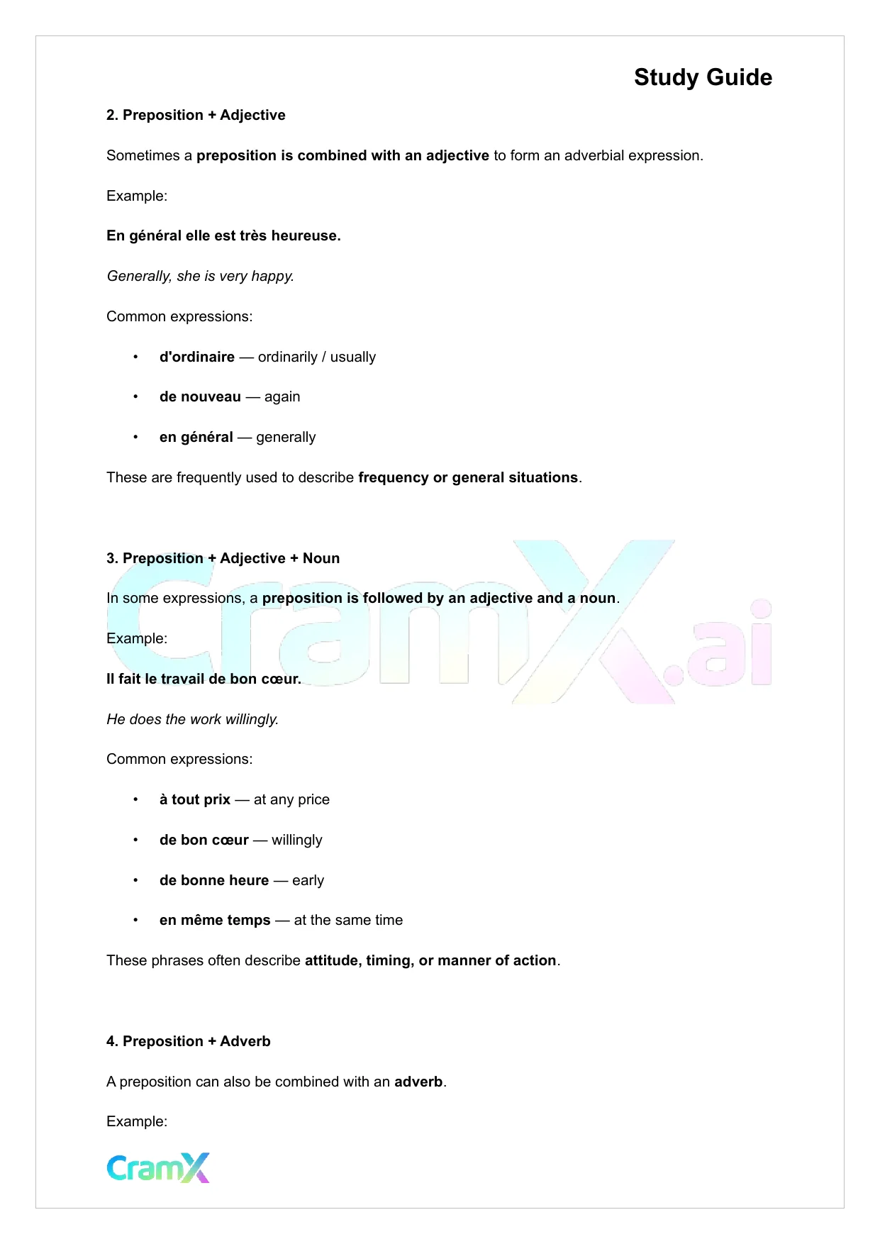 French I - Adverbs - Page 2 preview image