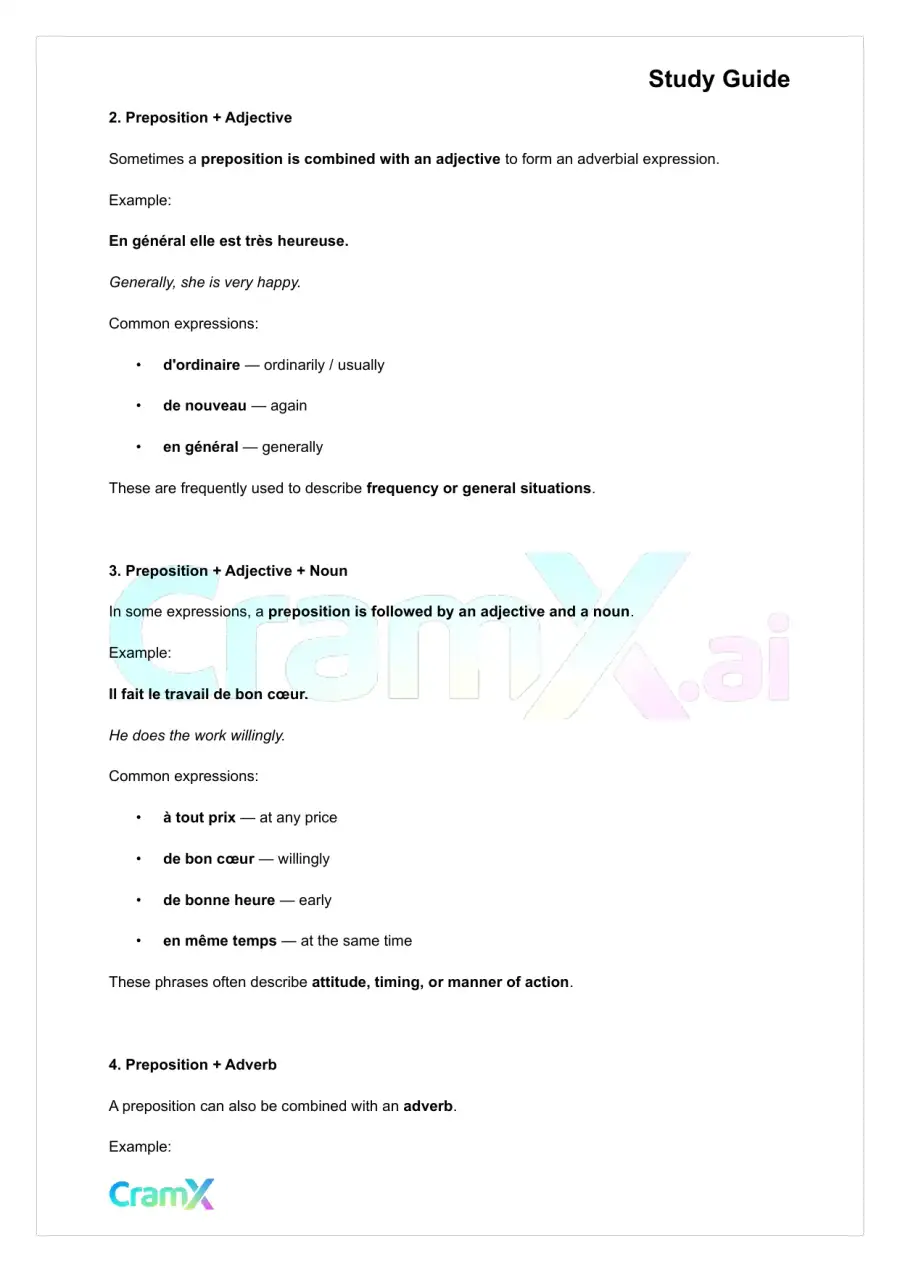 French I - Adverbs, page 2