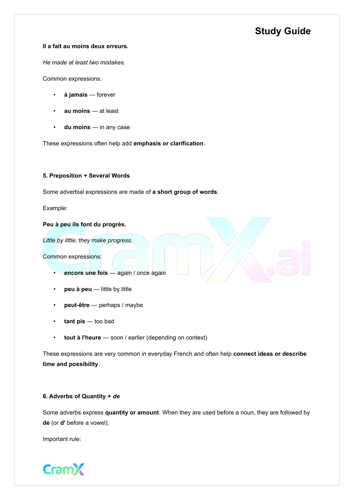 French I - Adverbs - Page 3 preview image