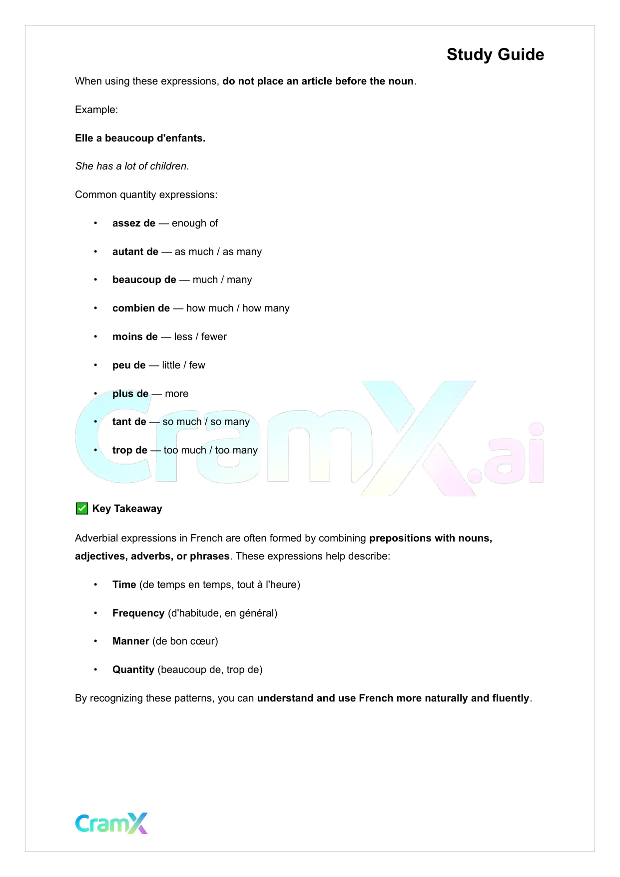 French I - Adverbs - Page 4 preview image