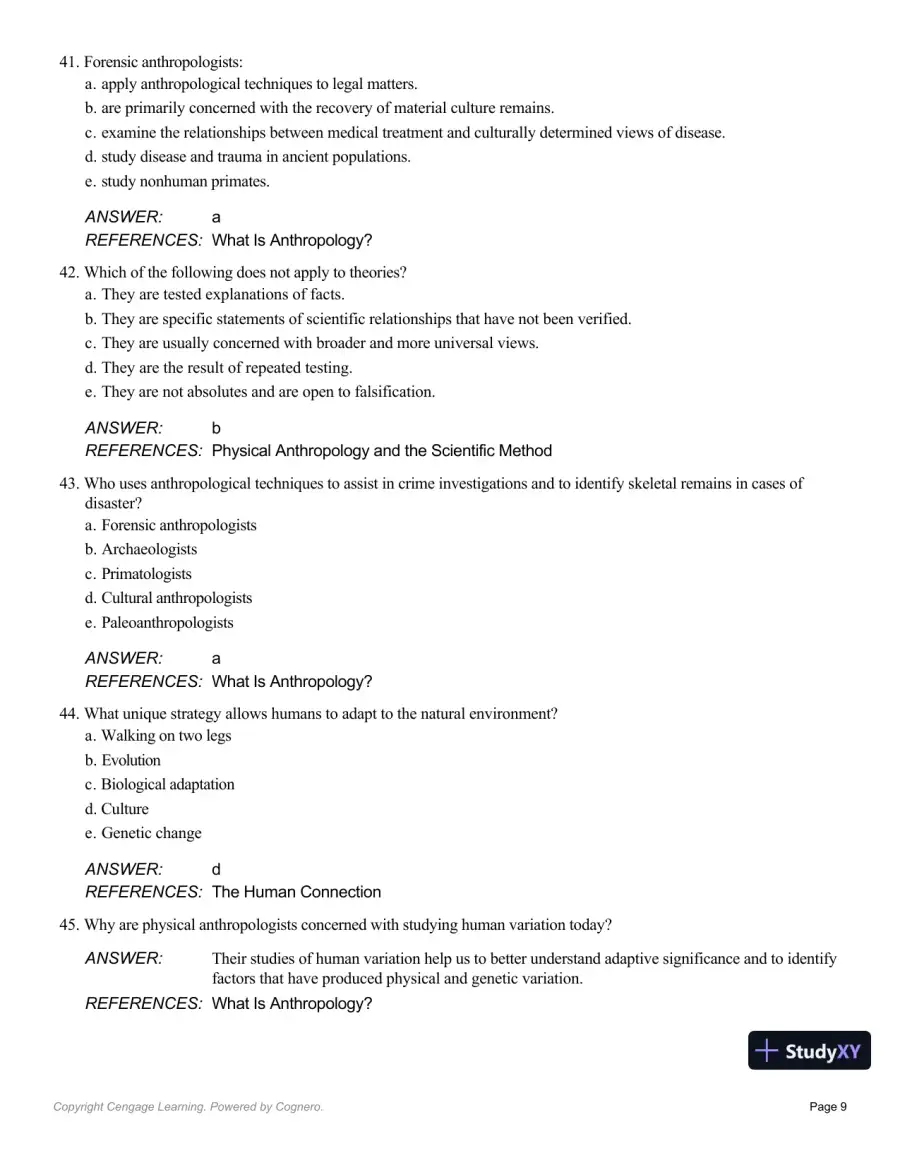 Essentials Of Physical Anthropology, 10th Edition Test Bank, page 10