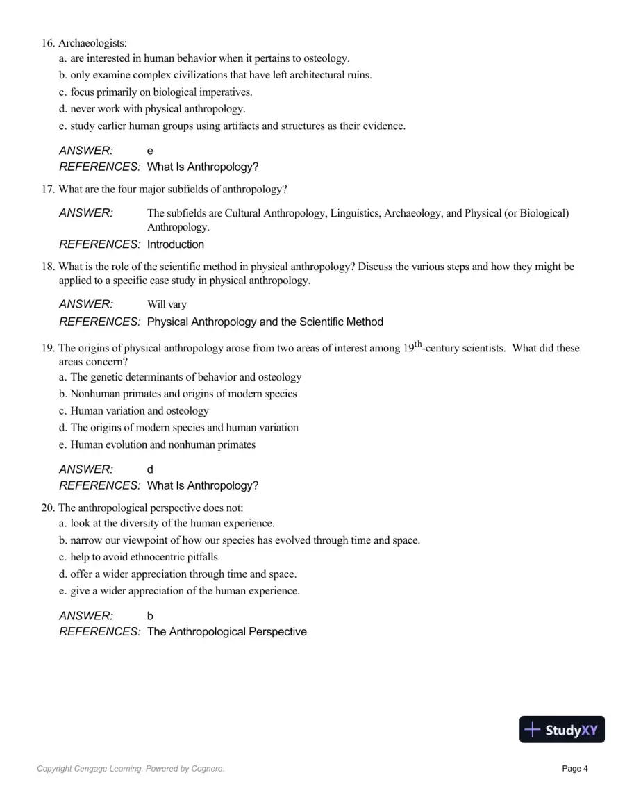 Essentials Of Physical Anthropology, 10th Edition Test Bank, page 5