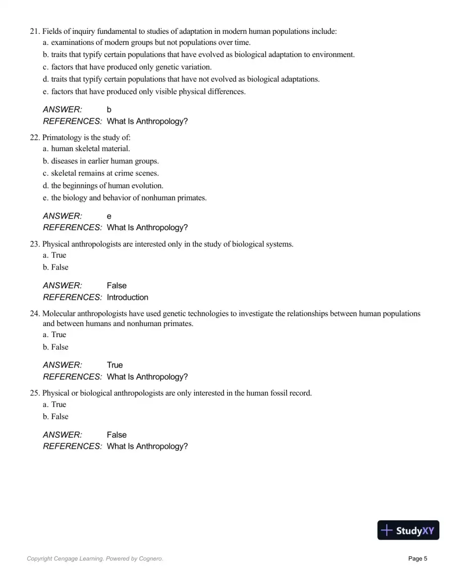 Essentials Of Physical Anthropology, 10th Edition Test Bank, page 6