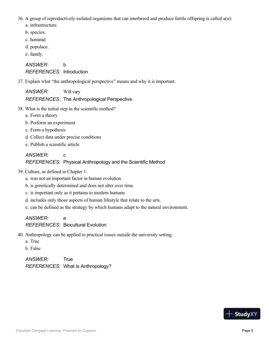 Essentials Of Physical Anthropology, 10th Edition Test Bank, page 9