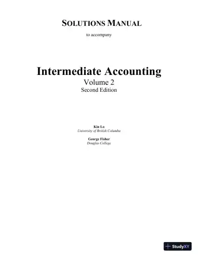 Solution Manual for Intermediate Accounting, 2nd Edition - Page 1 preview image