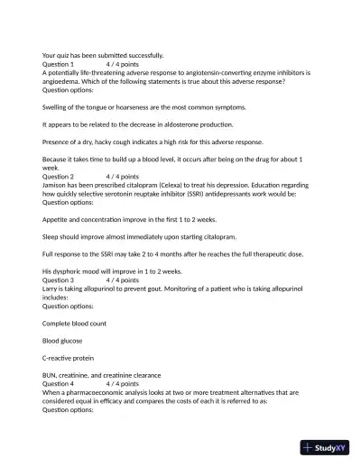 MN553 Final Exam Quiz with Answers (97 Solved Questions) - Page 1 preview image