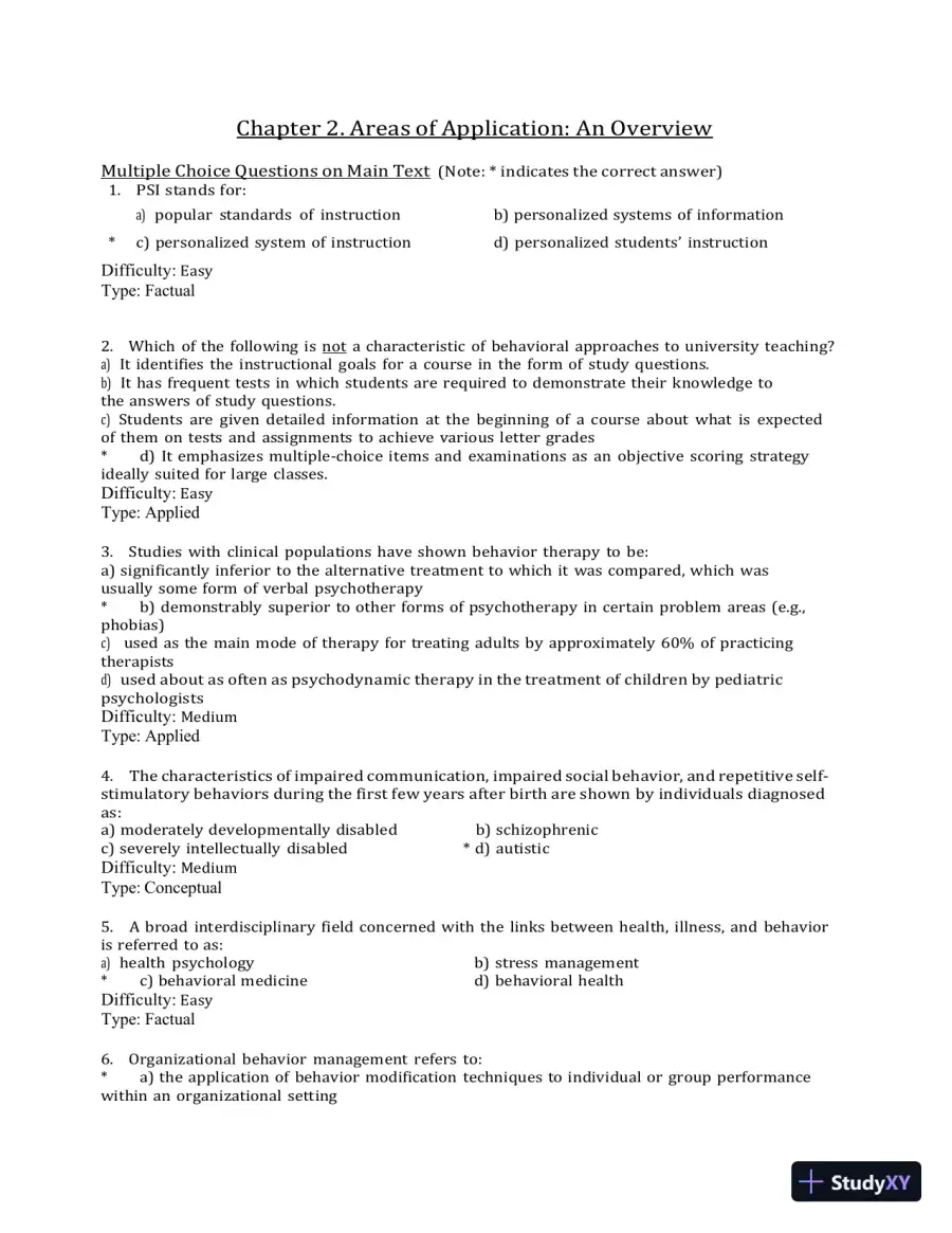 Test Bank for Behavior Modification: What It Is and How To Do It, 11th Edition (Chapters 1-30), page 10